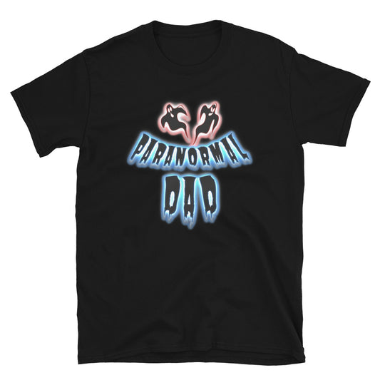 Paranormal Ghost Dad design on unisex T-shirt, front view