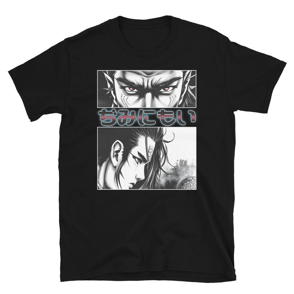 Anime Eyes Japanese Manga design on unisex T-shirt, front view