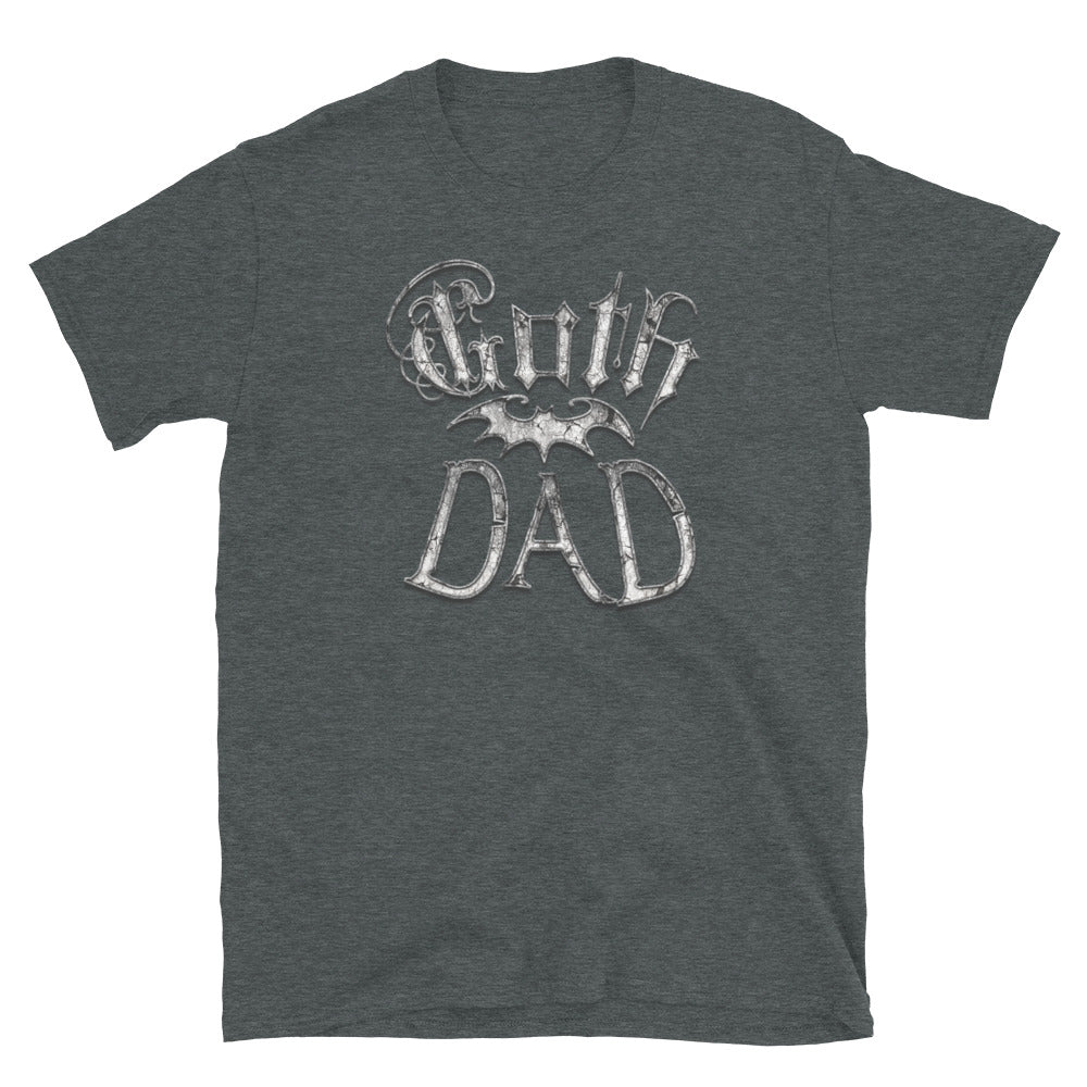 White Goth Dad with Bat Father's Day Gift Men’s Short Sleeve Shirt