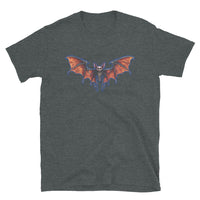Whimsical Bat Skeleton design on unisex T-shirt, front view