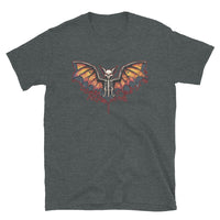 Vampire Bat Skeleton design on unisex T-shirt, front view