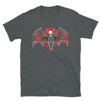 Blood Moon Vampire Bat design on unisex T-shirt, front view