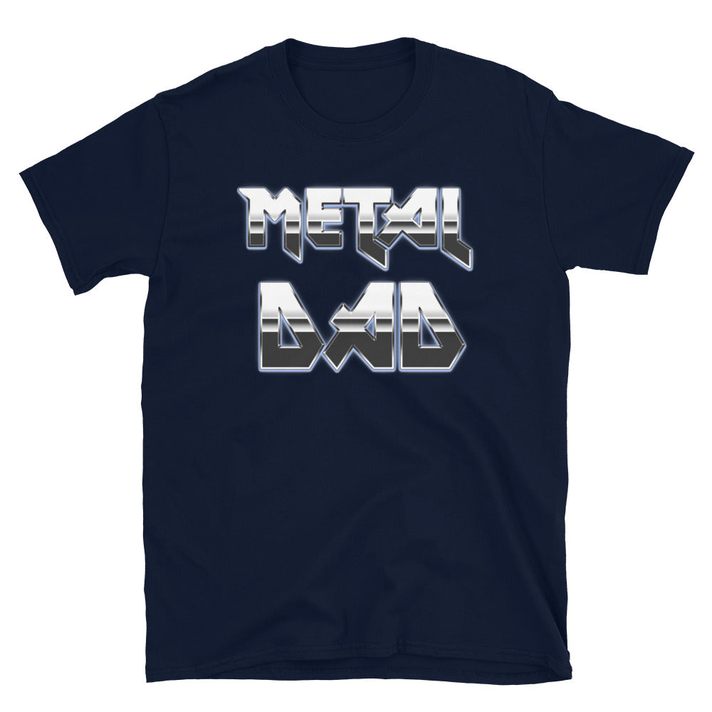 Metal Dad design on unisex T-shirt, front view