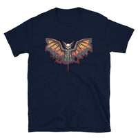 Vampire Bat Skeleton design on unisex T-shirt, front view