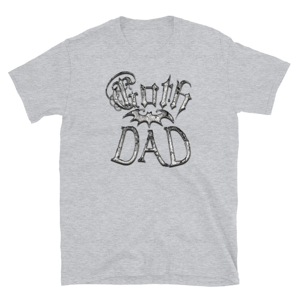 White Goth Dad with Bat Father's Day Gift Men’s Short Sleeve Shirt