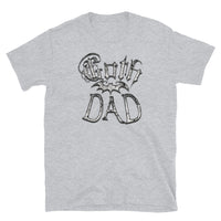 White Goth Dad Bat design on unisex T-shirt, front view
