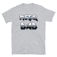Metal Dad design on unisex T-shirt, front view
