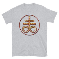Leviathan Cross design on unisex T-shirt, front view