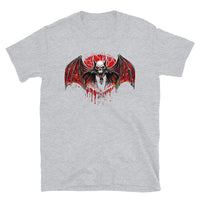 Blood Moon Vampire Bat design on unisex T-shirt, front view