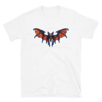 Whimsical Bat Skeleton design on unisex T-shirt, front view