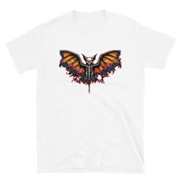 Vampire Bat Skeleton design on unisex T-shirt, front view
