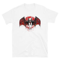 Blood Moon Vampire Bat design on unisex T-shirt, front view