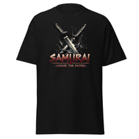 Splash Katana Swords Samurai Warrior design on unisex T-shirt, front view