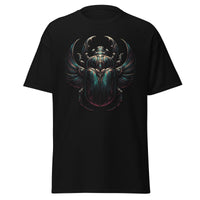 Ancient Scarab Beetle Egyptian Goth design on unisex T-shirt, front view