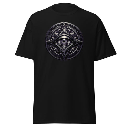 Illuminati All-Seeing Eye design on unisex T-shirt, front view