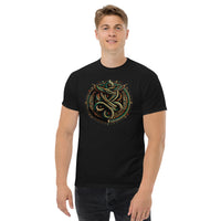 Egyptian Ouroboros Snake Occult Symbol design on unisex T-shirt, front view