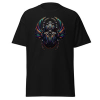 Mechanical Scarab Beetle Occult Symbol design on unisex T-shirt, front view