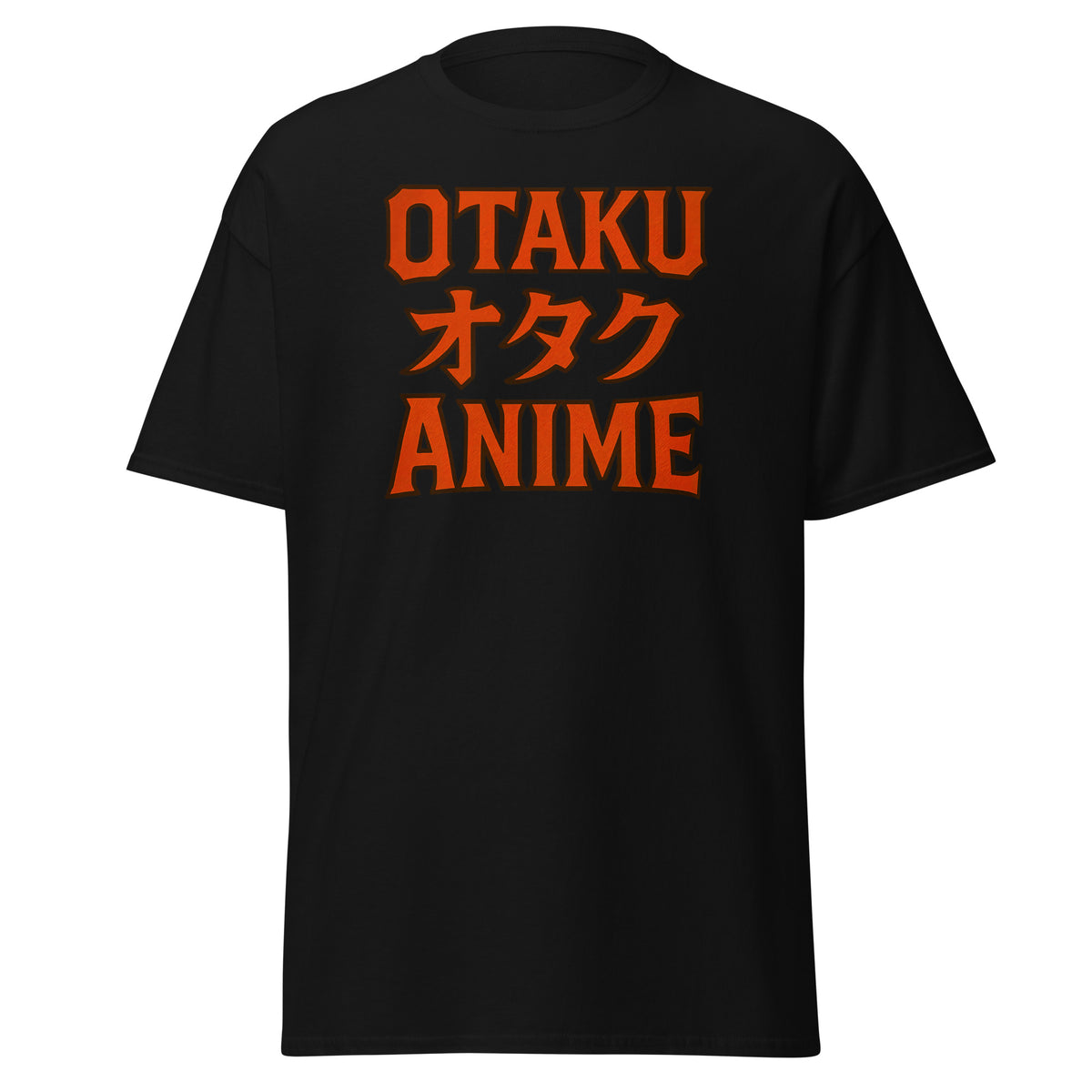 Otaku オタク Anime design on unisex T-shirt, front view