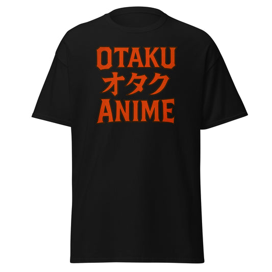 Otaku オタク Anime design on unisex T-shirt, front view