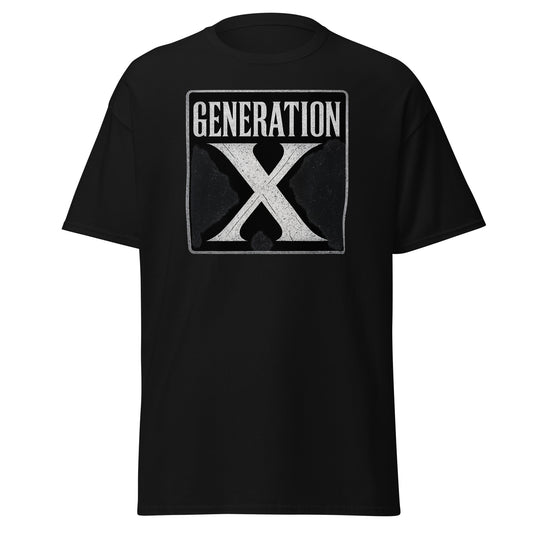 Gen X Retro Shirt design on unisex T-shirt, front view