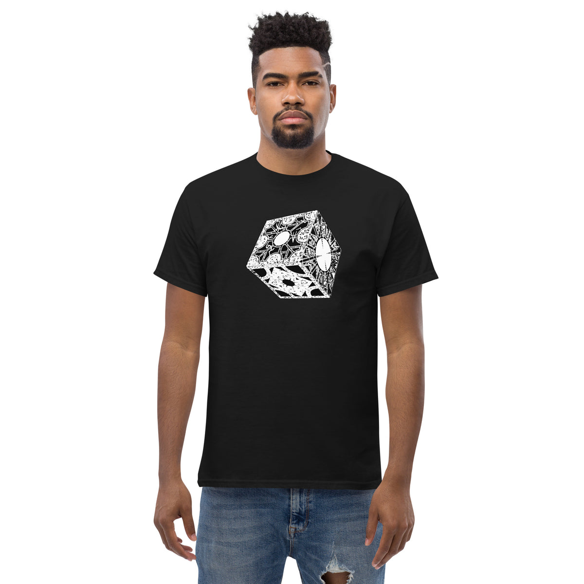 Lament Configuration design on unisex T-shirt, front view