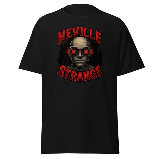 Neville Strange Future Corpses design on unisex T-shirt, front view