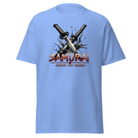 Splash Katana Swords Samurai Warrior design on unisex T-shirt, front view