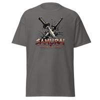 Splash Katana Swords Samurai Warrior design on unisex T-shirt, front view