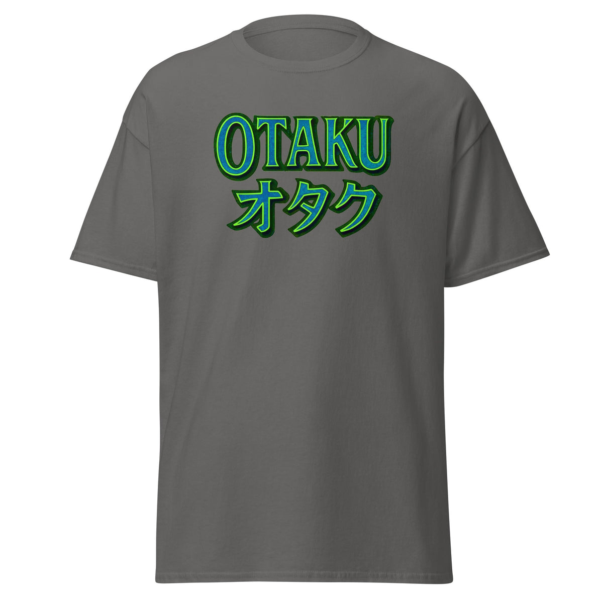 Otaku オタク design on unisex T-shirt, front view