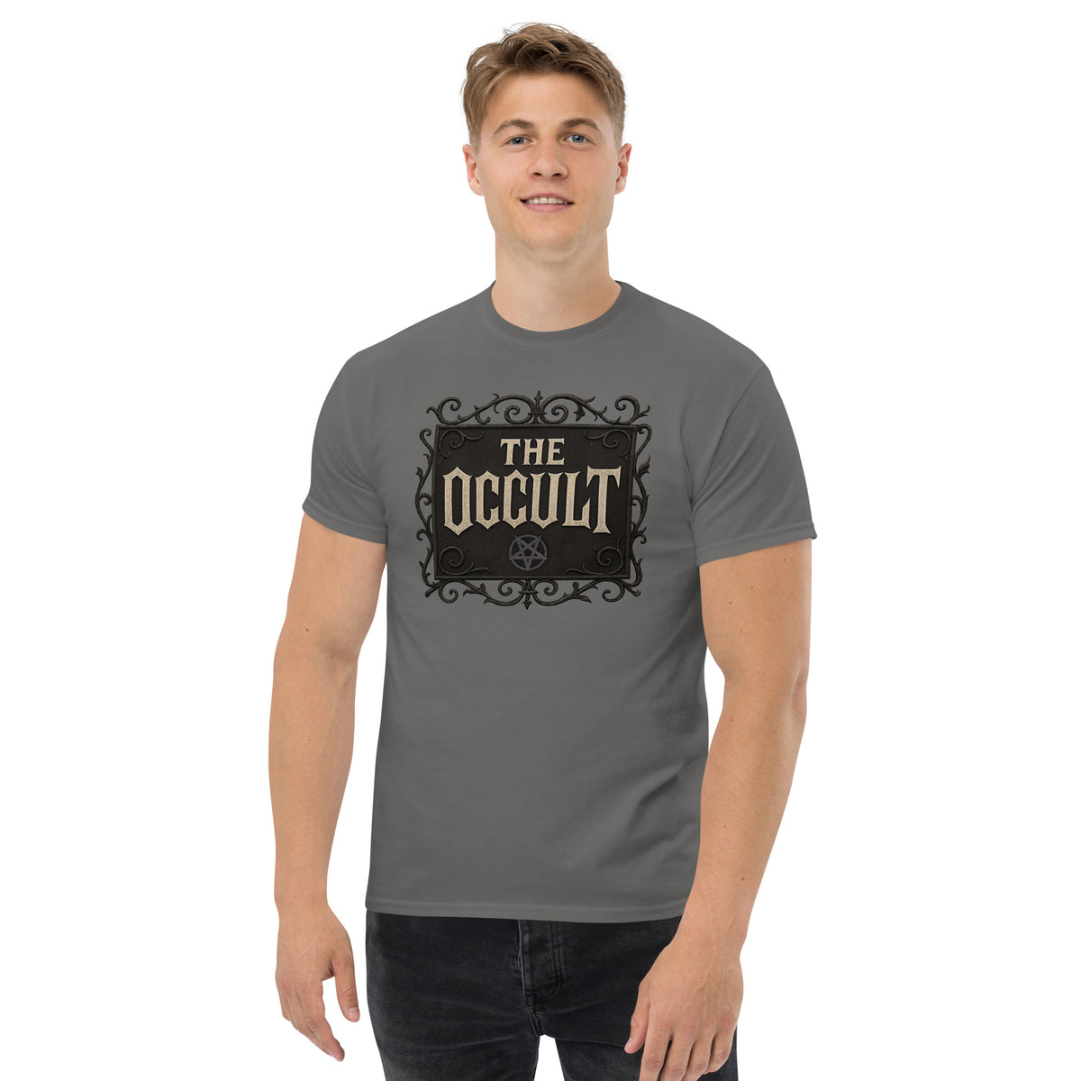 The Occult design on unisex T-shirt, front view
