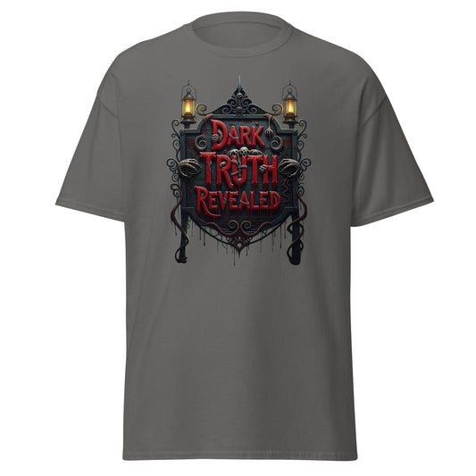 Dark Truth Revealed True Crime design on unisex T-shirt, front view