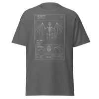 Bat Skeleton Blueprint design on unisex T-shirt, front view