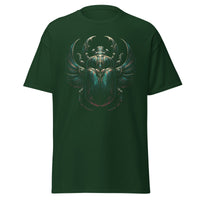 Ancient Scarab Beetle Egyptian Goth design on unisex T-shirt, front view