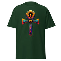 Key of Life Ankh Egyptian Hieroglyphic Symbol design on unisex T-shirt, front view
