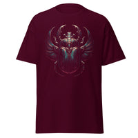 Ancient Scarab Beetle Egyptian Goth design on unisex T-shirt, front view