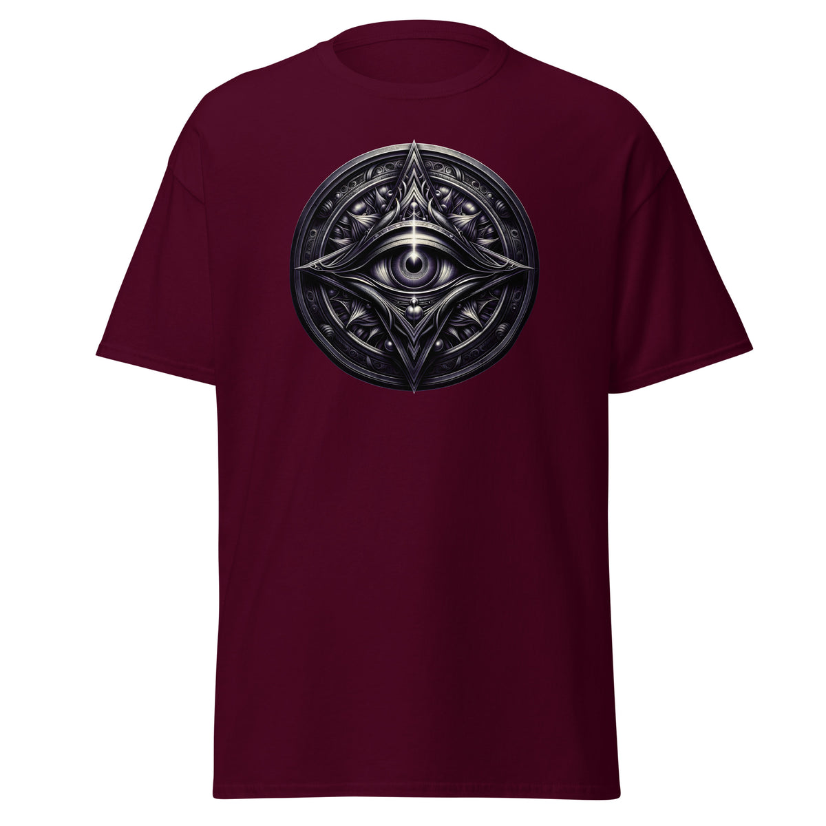 Illuminati All-Seeing Eye design on unisex T-shirt, front view