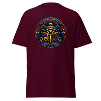 Eye of Ra Egyptian Symbol design on unisex T-shirt, front view