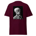 Skeleton Smoking design on unisex T-shirt, front view