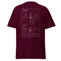 Bat Skeleton Blueprint design on unisex T-shirt, front view