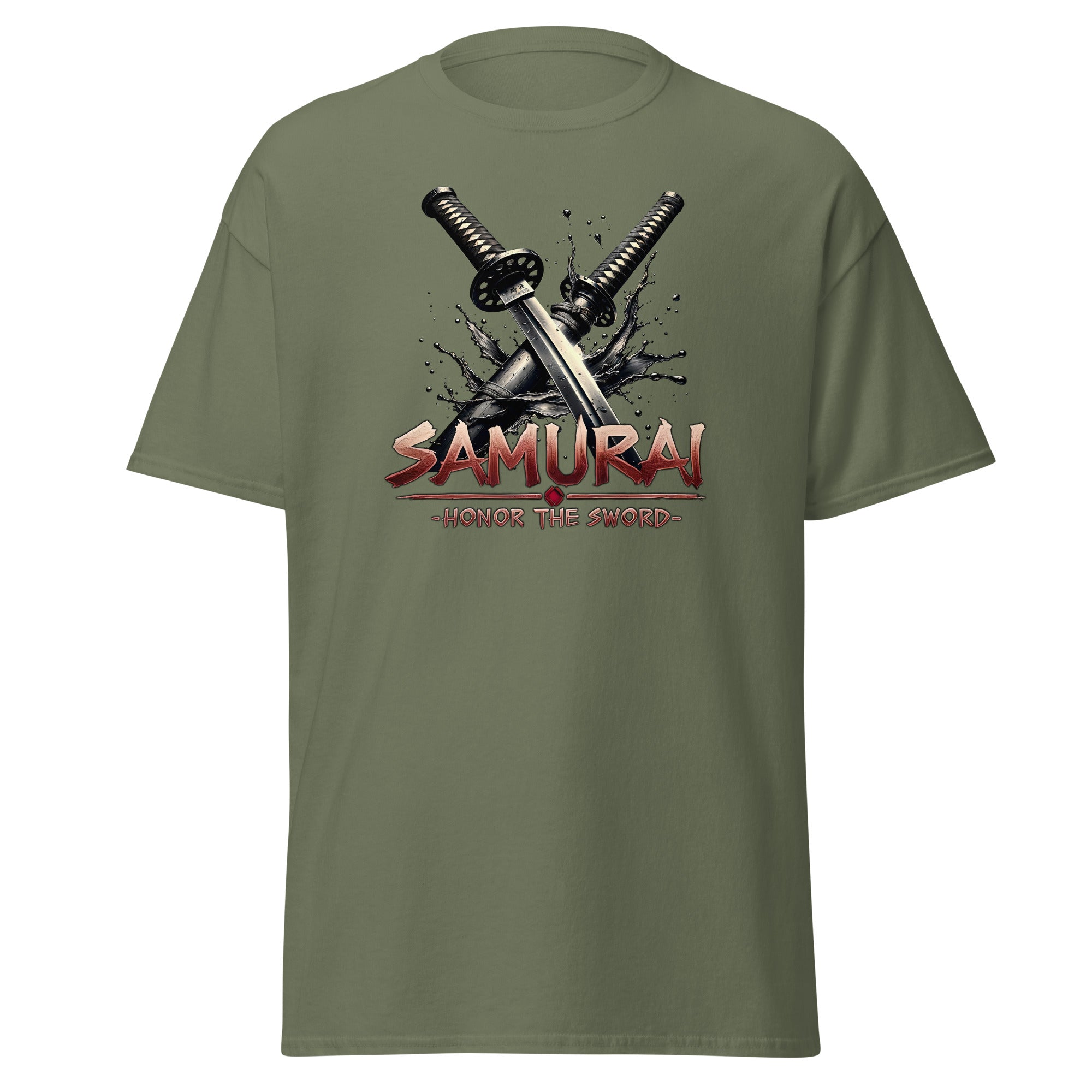 Splash Katana Swords Samurai Warrior Short Sleeve Shirt