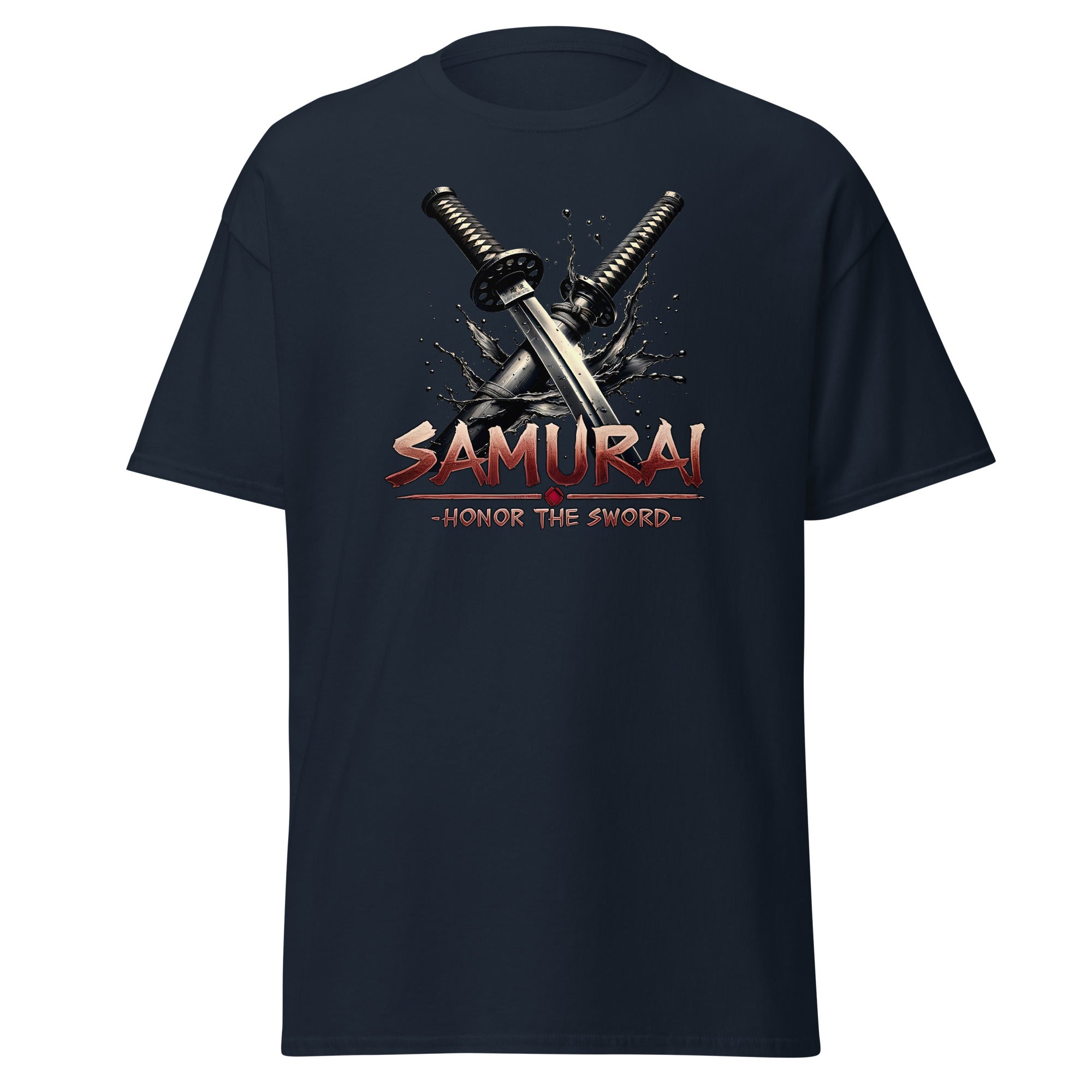 Splash Katana Swords Samurai Warrior Short Sleeve Shirt