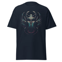 Ancient Scarab Beetle Egyptian Goth design on unisex T-shirt, front view
