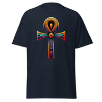 Key of Life Ankh Egyptian Hieroglyphic Symbol design on unisex T-shirt, front view