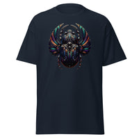 Mechanical Scarab Beetle Occult Symbol design on unisex T-shirt, front view