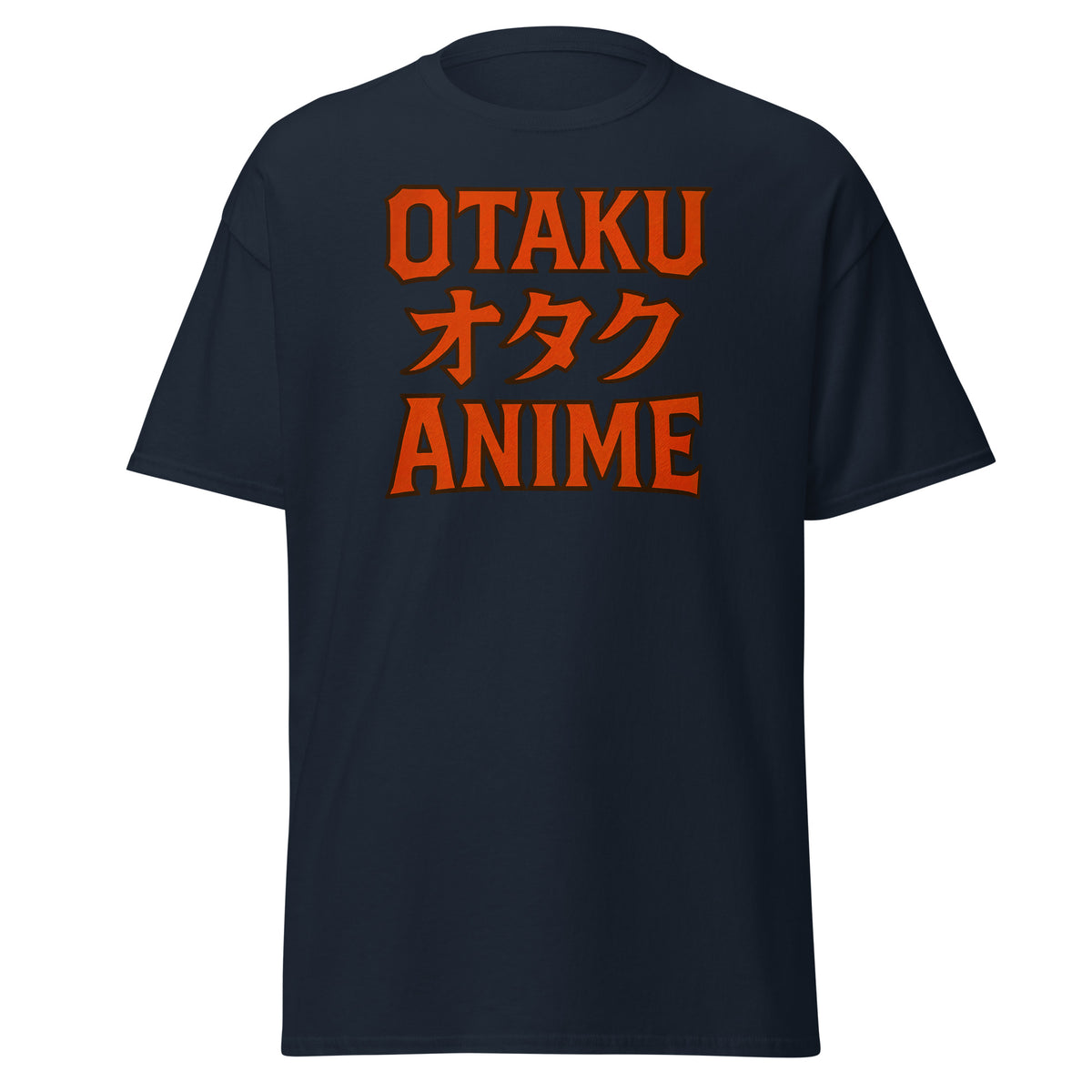 Otaku オタク Anime design on unisex T-shirt, front view