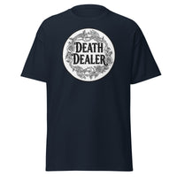Death Dealer Roses Skeleton Hands design on unisex T-shirt, front view