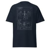 Bat Skeleton Blueprint design on unisex T-shirt, front view