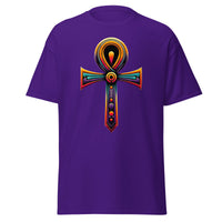 Key of Life Ankh Egyptian Hieroglyphic Symbol design on unisex T-shirt, front view