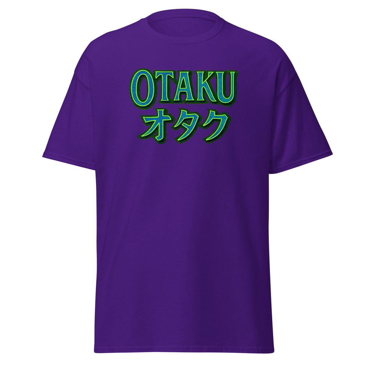 Otaku オタク design on unisex T-shirt, front view