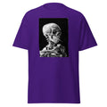 Skeleton Smoking design on unisex T-shirt, front view